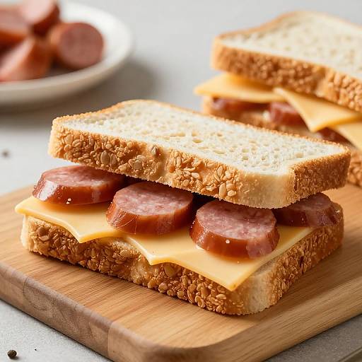 Simple Smoked Sausage Cheese Sandwiches