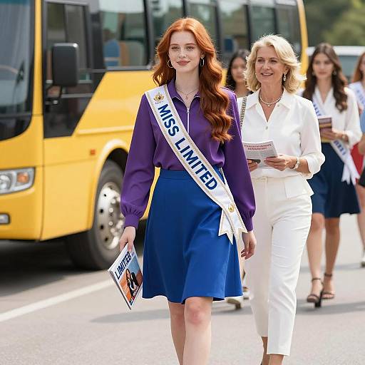 Beauty Pageant Scene with Contestants