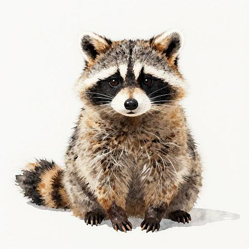 Traditional Japanese Tanuki Watercolor