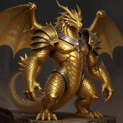 Golden Dragonborn Character Portrait