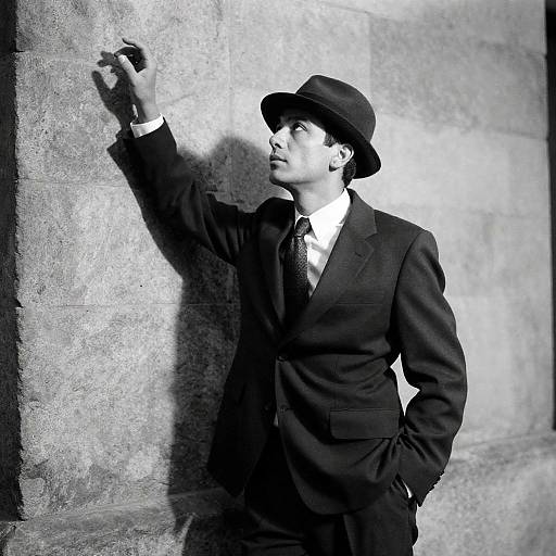 Dramatic Black-and-White Portrait of a Man