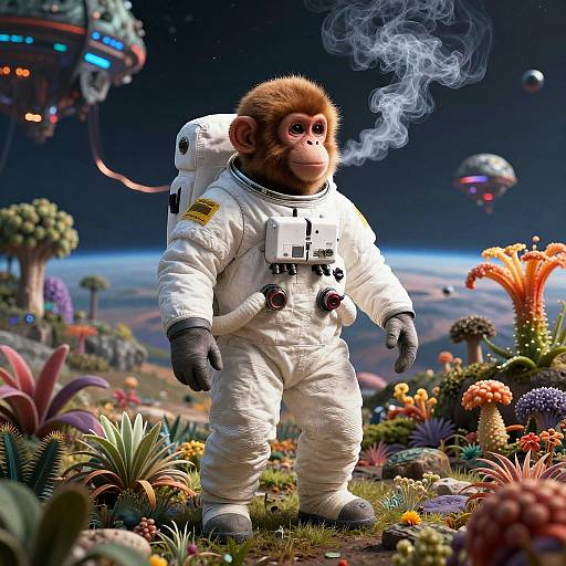 Astronaut Monkey on Alien Planet
