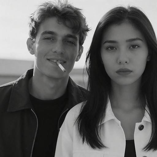 Intimate Black-and-White Portrait of Two People