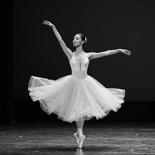 Graceful Ballet Dancer in Black and White