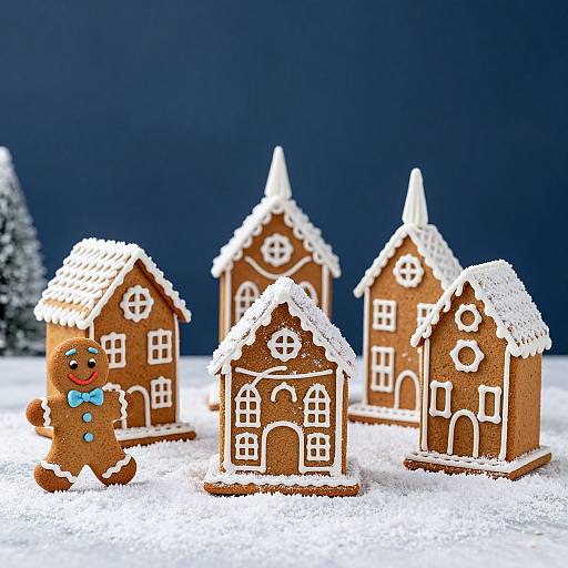 Intricate Gingerbread Village Scene