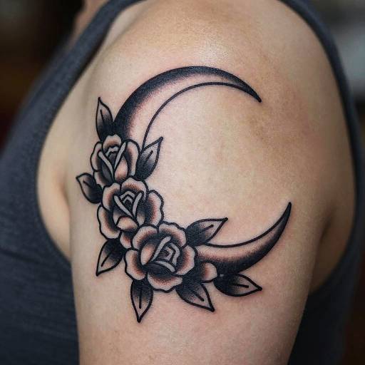 Upside Down Crescent Moon Tattoo