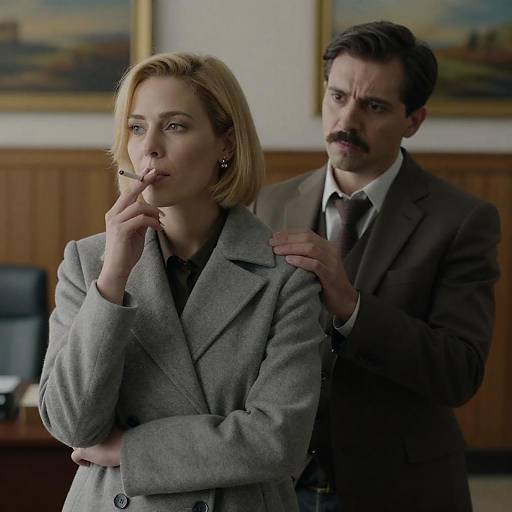 Intense Office Moment with Couple