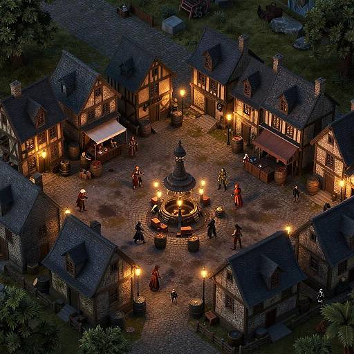 Urban D&D Market Square Battle Map