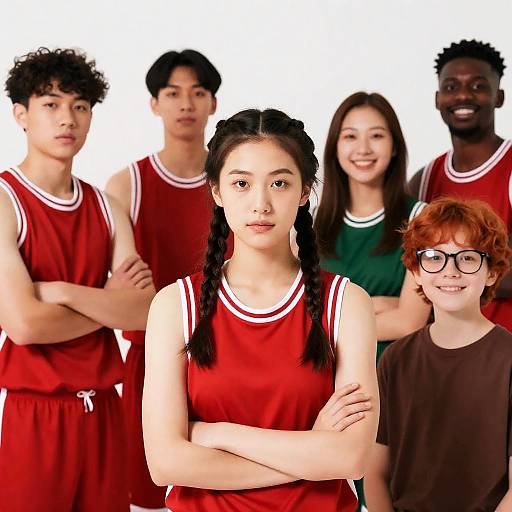Confident Basketball Team Portrait