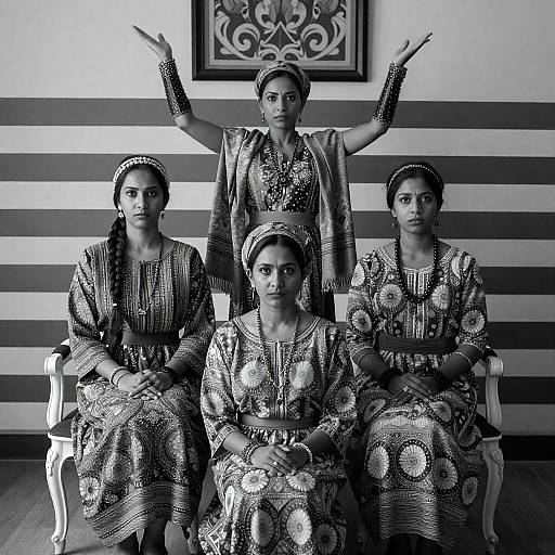 Elegant Women in Elaborate Costumes