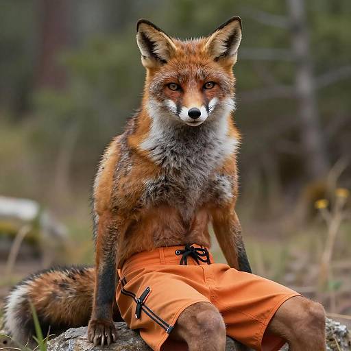 Photorealistic Muscular Anthro Fox Portrait
