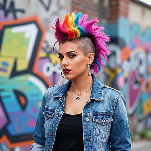 Vibrant Mohawk Urban Street Portrait