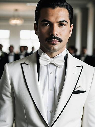 Man in White Tuxedo with Bowtie