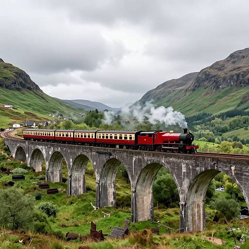 Steam Locomotive on Glenfinnan Viaduct