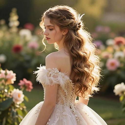 Feathered Layers Hairstyle in Garden