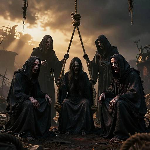 Sinister Wraiths Around Noose