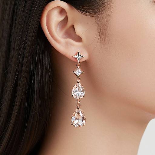 Elegant Rose Gold Crystal Earrings