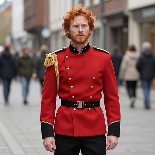 Redhead Male in Uniform Costume
