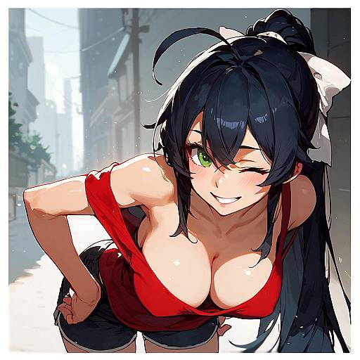 Anime Girl with Gradient Background