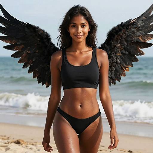 Detailed Demon Girl on Beach