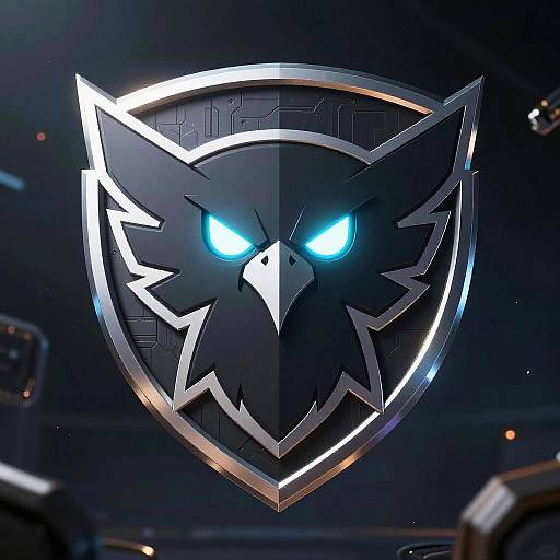 Cybernetic Hawk Emblem Design