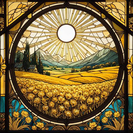 Romantic Hexagonal Stained Glass Fields