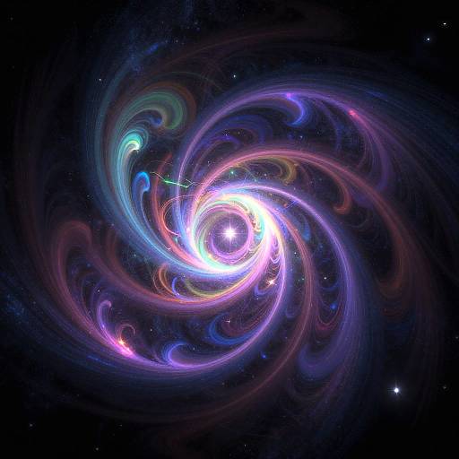Surreal Neon Fractal Particle Swirl
