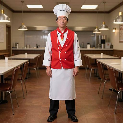 Pizza Chef in Red Vest Costume