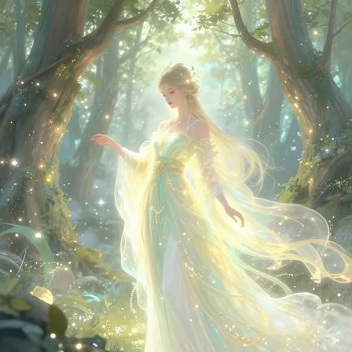 Mythical Forest Guardian in Ethereal Glow