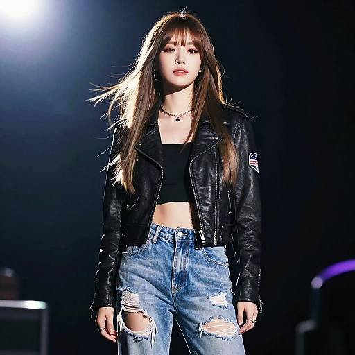 Long Layers Hairstyle on Fashion Model