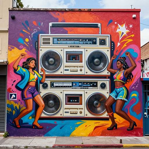Sonideras-Inspired Urban Mural Art