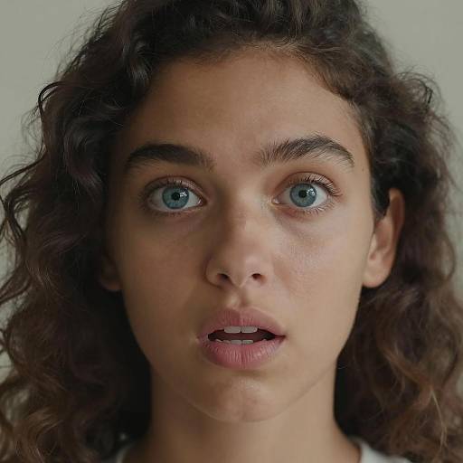 Surprised Young Woman Portrait Close-Up