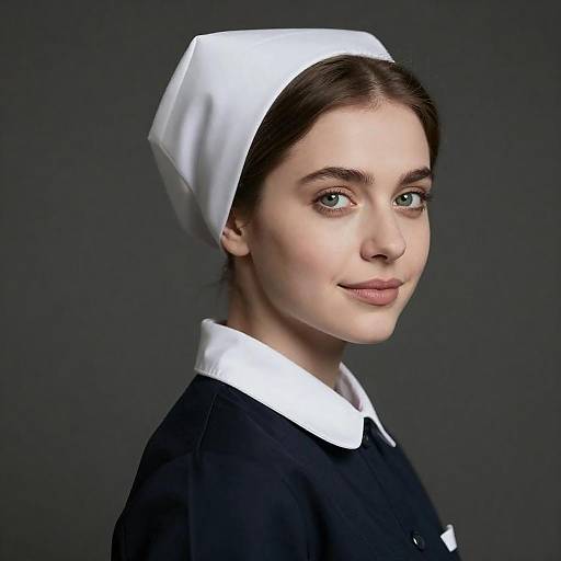 Elegant Nurse with Subtle Smile Portrait