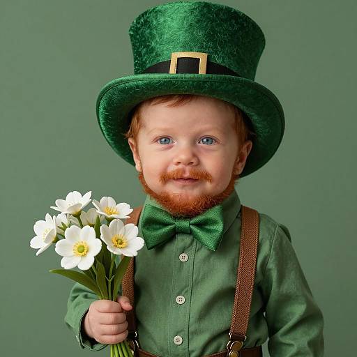 Photorealistic Portrait of a Newborn Leprechaun