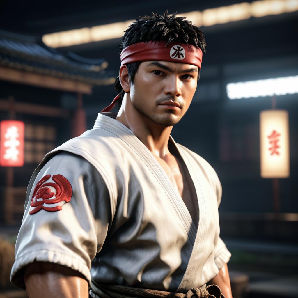 Photorealistic Ryu in Lifelike Detail