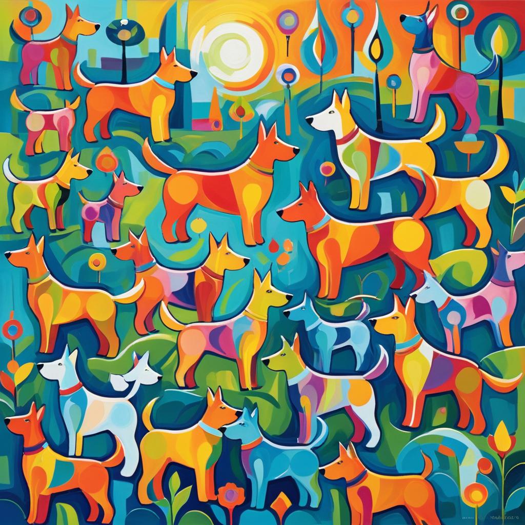 Whimsical Surrealist Dog Garden Art