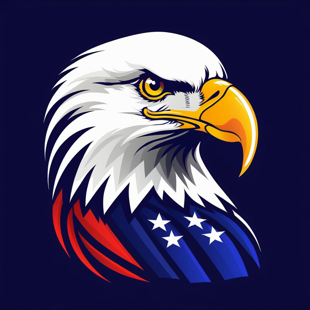 Bold Bald Eagle Logo with Electric Flair