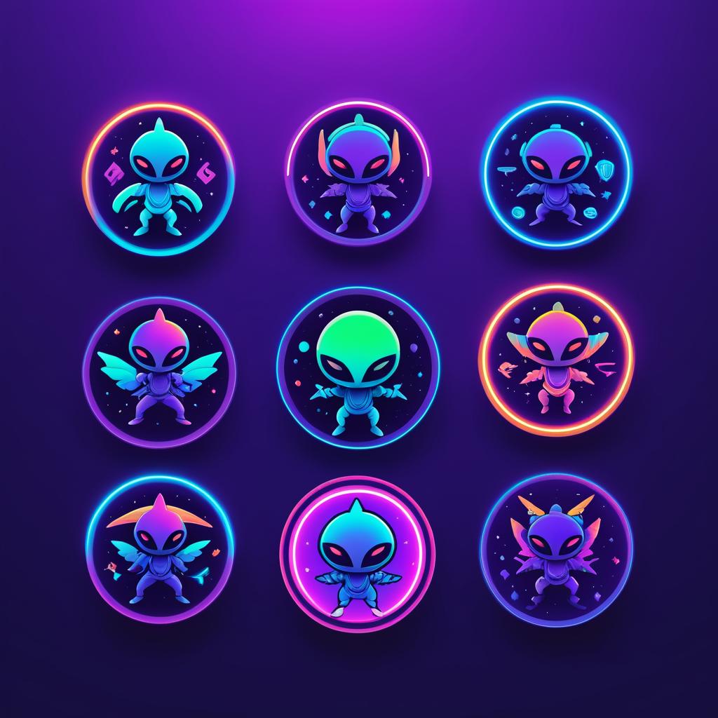 Colorful Alien Twitch Subscription Badges