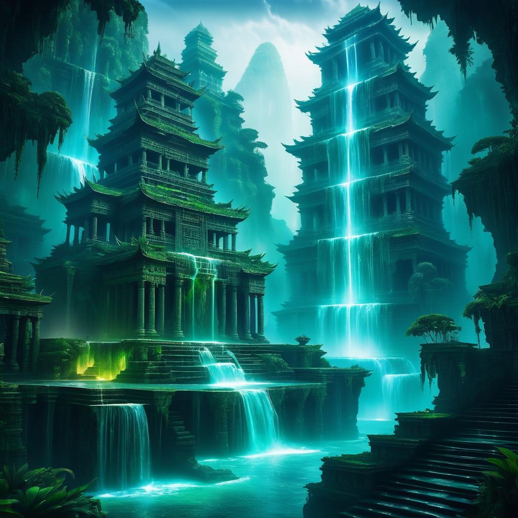 Lost City of Waterfalls and Glyphs