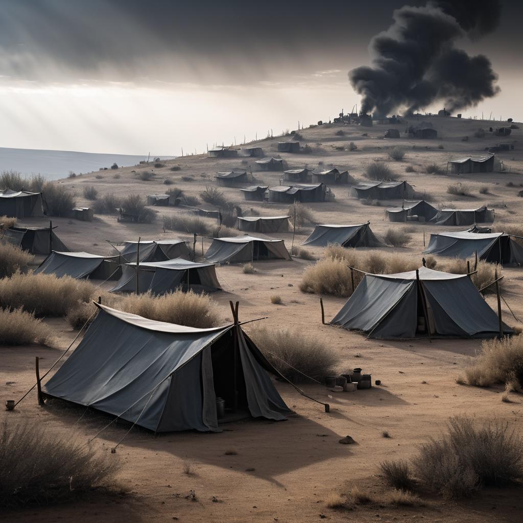 Eerie Bandit Camp on a Hilltop