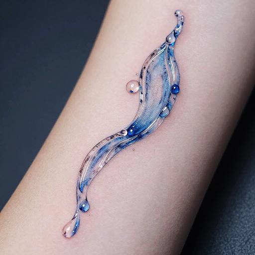 Realistic Water Wrist Tattoo Design