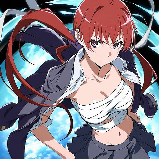 Illustration of Musujime awaki, toaru majutsu no index in the style of Shinmon akika