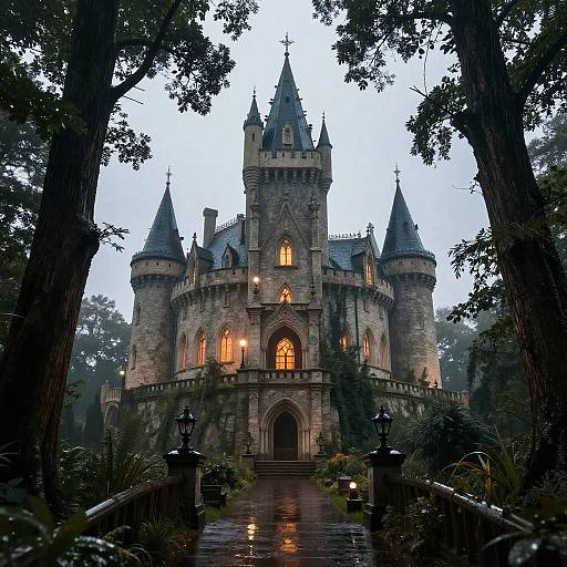 Elven Woodland Castle at Twilight
