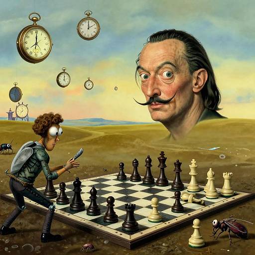 Surreal Chessboard Dreamscape Perspective