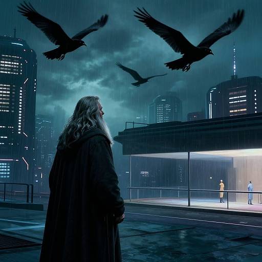 Cyberpunk Gandalf Nighthawks in Star Wars