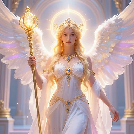 Celestial Blonde Goddess Portrait