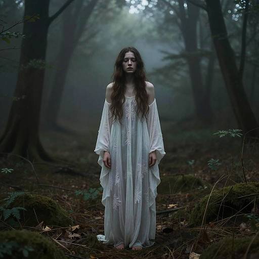 Forlorn Glamour in Misty Forest