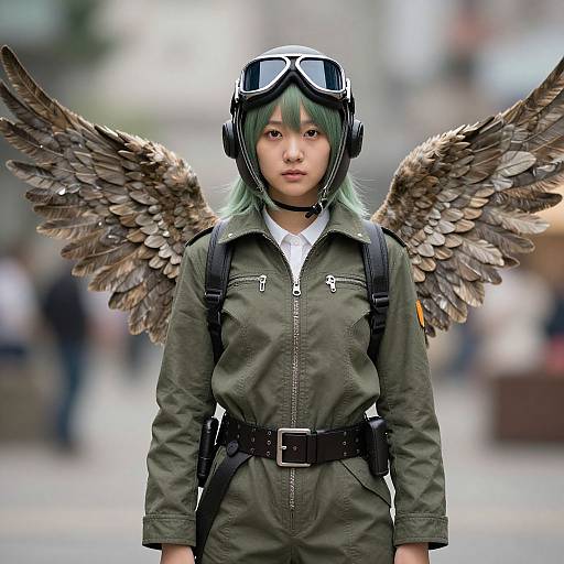 Solo Female Winged Pilot Costume