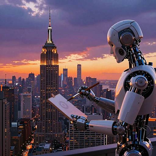 AI-Generated Dynamic Urban Sunset