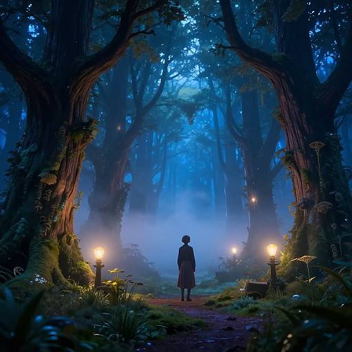 Enchanted Forest Twilight Scene